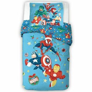 Carbotex Avengers Karácsonyi menet gyerek pamutágyneműhuzat 140 x 200 cm, 70 x 90 cm kép
