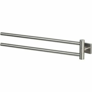 Spirella Nyo 45, 5 x 5 cm dupla falra szerelhetőtörülközőtartó, csiszolt rozsdamentes acél kép