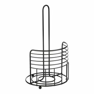 Autronic Fém papírtörlő tartó, kerek, fekete kép