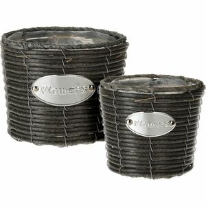 Flowers kúpos virágtartó kaspó készlet, antracit, 2 db-os kép