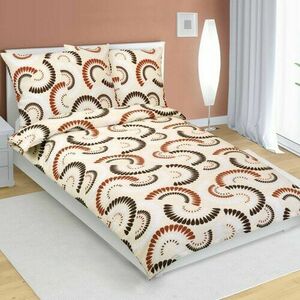 Bellatex Krepp ágynemétlet Vějířky barna, bézs , 140 x 200 cm, 70 x 90 cm kép