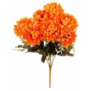 Krizantém csokor narancssárga, 17 x 28 cm, művirág kép