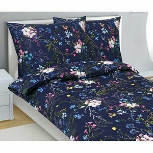 Bellatex Pamut ágynemétel Almafa virág sötétkék, 140 x 200 cm, 70 x 90 cm kép