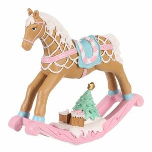 Hintaló karácsonyi dekoráció, rózsaszín, polirezin, 17 cm kép