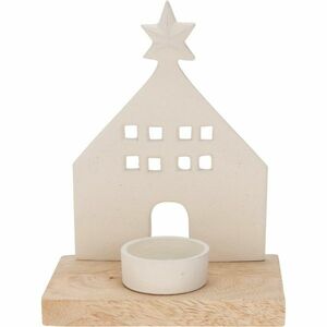 Templom csillaggal dekoratív gyertyatartófehér, 15 x 16 x 8 cm kép