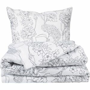 Matex Szürke virágok szatén ágyneműhuzat, 140 x 200 cm, 70 x 90 cm kép