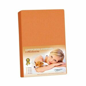 Jersey lepedő elasztánnal, mandarin színű, 180 x 200 cm kép