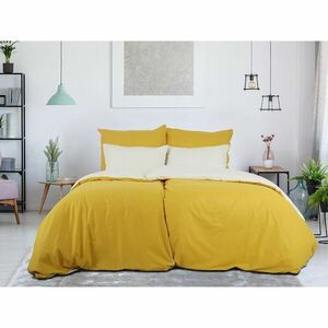 B.E.S. Petrovice Pamut ágynemét Double face mustár/kávé kép