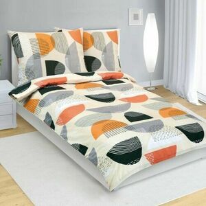 Bellatex Pamut ágynemétlet Félkör narancssárga, szürke , 140 x 200, 70 x 90 cm kép
