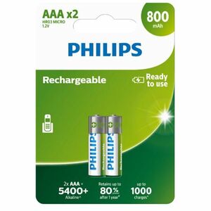 Philips AAA 1, 2 V újratölthető elem, 2 db kép