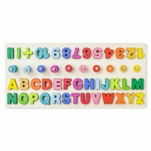 Woody Didaktikus tábla számlálóval, betűkkel és számokkal, 51 x 4 x 23, 5 cm kép