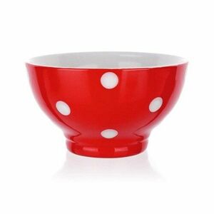 Banquet keámia tálka 13 cm, piros pöttyös kép