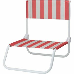 Csíkos öszecsukható strandszék, 65 x 44 x 19 cm, piros kép