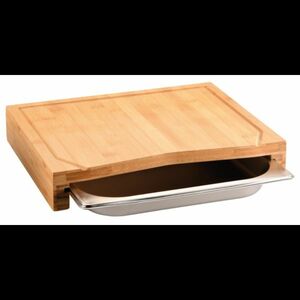 Kesper 58356 Vágódeszka tárolóedénnyel, rozsdamentes acél, 36, 5 x 28, 5 x 6, 8 cm kép