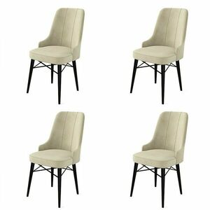 Pare Cream and Black étkezőszék szett, 4 db, 4 db kép