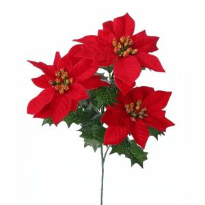 Művirág Poinsettia piros, 55 cm kép