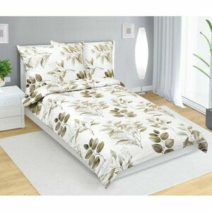 Bellatex Levelek szatén ágyneműhuzat, barna, 140 x200 cm, 70 x 90 cm, 140 x 200 cm, 70 x 90 cm kép