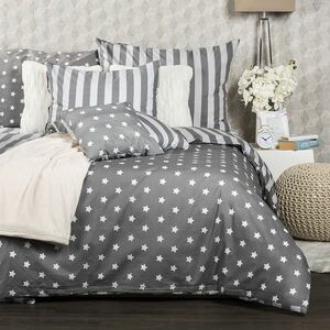 4Home Pamut ágyneműhuzat Stars szürke, 220 x 200 cm, 2 db 70 x 90 cm kép