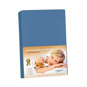 Jersey lepedő elasztánnal, sötétkék, 180 x 200 cm kép