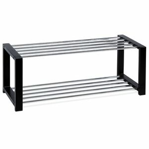 Cipőtartó állvány 2 szintes, fekete, 80 x 30 x 32cm, 2 emelet kép