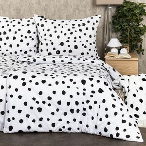 4Home Dalmata pamutágyneműhuzat fekete fehér, 140 x 200 cm, 70 x 90 cm kép