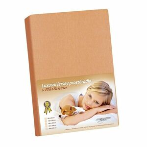 Jersey lepedő elasztánnal, lazac színű, 180 x 200cm, 180 x 200 cm kép