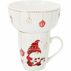 Porcelain mug and bowl set Christmas elf kép