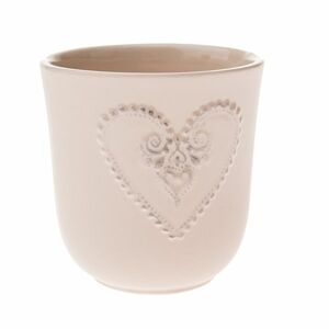 Kerámia virágcserép Hart bézs, 13 x 13, 3 cm kép