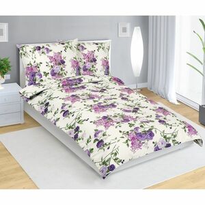 Bellatex Rózsa pamut ágyneműhuzat lila, 140 x 200 cm, 70 x 90 cm, 140 x 200 cm, 70 x 90 cm kép