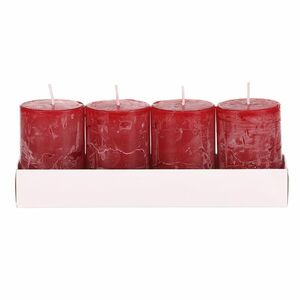 Gyertya szett, piros, 4 db, paraffin kép
