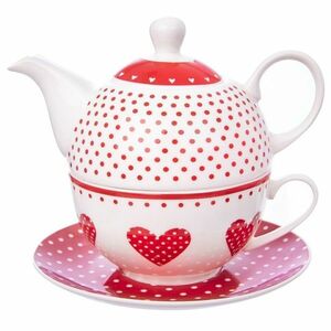 Orion Pöttyös teáskanna csészével és csészealjjal kép