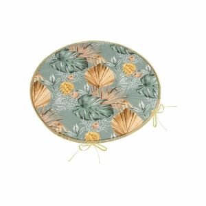 Bellatex Adéla kerek, sima ülőpárna, Monsterarózsa sárga, 40 x 40 cm kép