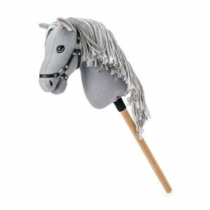 Faunica Hobby horse Apollo, szürke ló rúdon, zsinór sörény kép