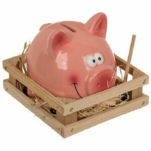 Kerámia malacpersely kalapáccsal fa kerítéssel kép