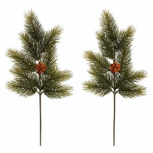 Fenyőágak és tobozok készlete, 50 cm, 2 db, zöld kép
