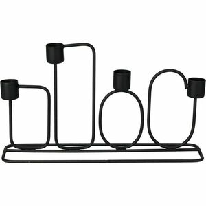 Tosca fém gyertyatartó 4 gyertyának fekete, 27 x 15, 7 x 7 cm kép