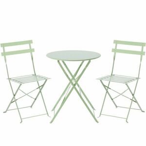 Aldotrade Bea összecsukható kerti bútor zöld, asztal és 2 szék készlet kép