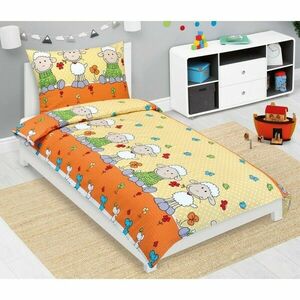 Bellatex Gyerek krepp ágynemő Ovečka sárga, 140 x 200, 70 x 90 cm kép