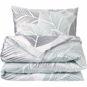 Matex Szürke levelek szatén ágyneműhuzat, 140 x 200 cm, 70 x 90 cm kép