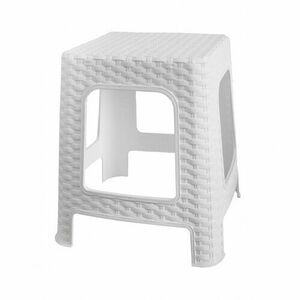 Ratan kerti rakásolható zsámoly, 36 x 33 x 33 cm, fehér kép