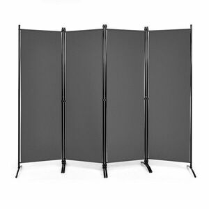 4 paneles paraván 173cm szürke kép