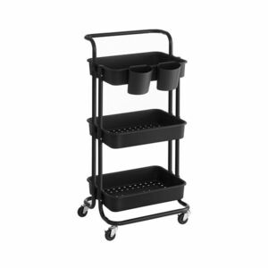 3 szintes tárolókocsi, fekete kép