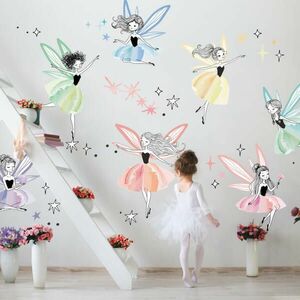 Gyerek matricák - Tündér színes tündérek az egész falon kép