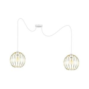 Csillár zsinóron MATT 2xE27/60W/230V pók fehér/arany 0852 kép