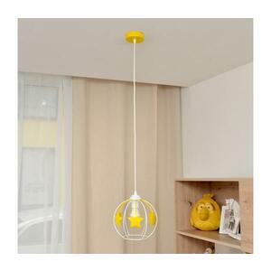 Gyerek csillár zsinóron STARS 1xE27/15W/230V sárga/fehér W kép