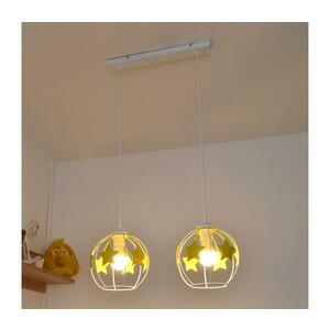 Gyerek csillár zsinóron STARS 2xE27/15W/230V sárga/fehér W kép