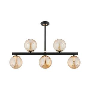 Csillár rúdon TUKANE 5xE14/10W/230V fekete/arany 63261 kép