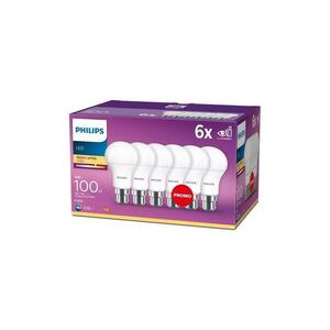 6 darabos Philips A60 LED izzó szett, B22, 13W, 230V, 2700K 8718696586358 kép
