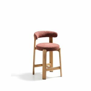 Terrakotta színű-világos natúr színű kőrisfa bárszék (ülésmagasság 65 cm) Granite – Kave Home kép