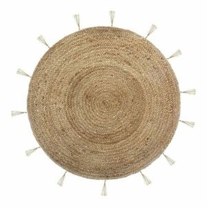 Kerek arany mintás juta szőnyeg, rojtokkal, 80 cm, natúr - HONOLULU - Butopêa kép